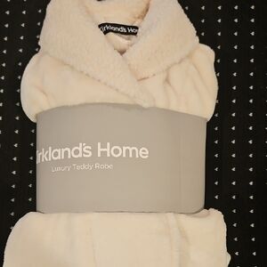 Kirklands Cream Plush Robe